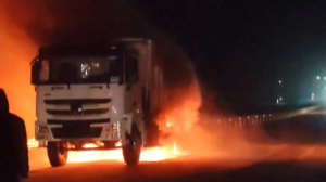 "Алматы-Өскемен" тасжолында жүк көлігі өртенді 