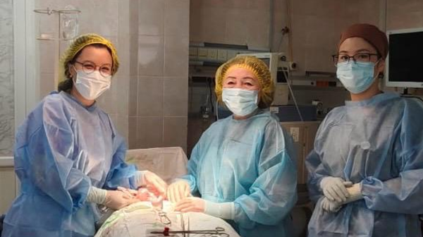 جەتىنشى قالالىق كلينيكا دارىگەرلەرى سالماعى 2،5 كيلوگراممنان اساتىن جاتىر ميوماسىن الىپ تاستادى