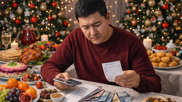 Мандарин, манты, оливье: жаңа жылдық дастарханға қанша қаражат кетеді? 