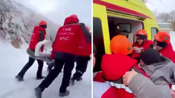 Almaty oblysynda qutqarýshylar taýda aıaǵyn syndyryp alǵan týrısi qutqardy (VIDEO)