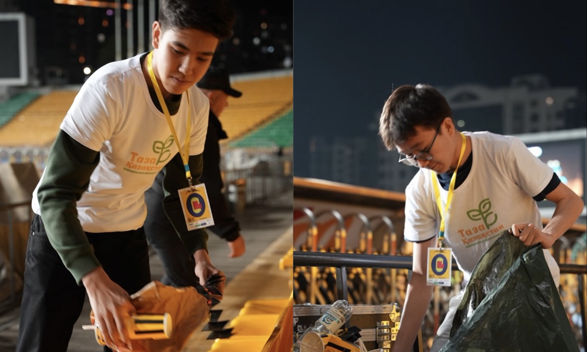 Алматыда «Қайрат» – «Астана» матчінен кейін жанкүйерлер еріктілермен бірге стадионды тазалады