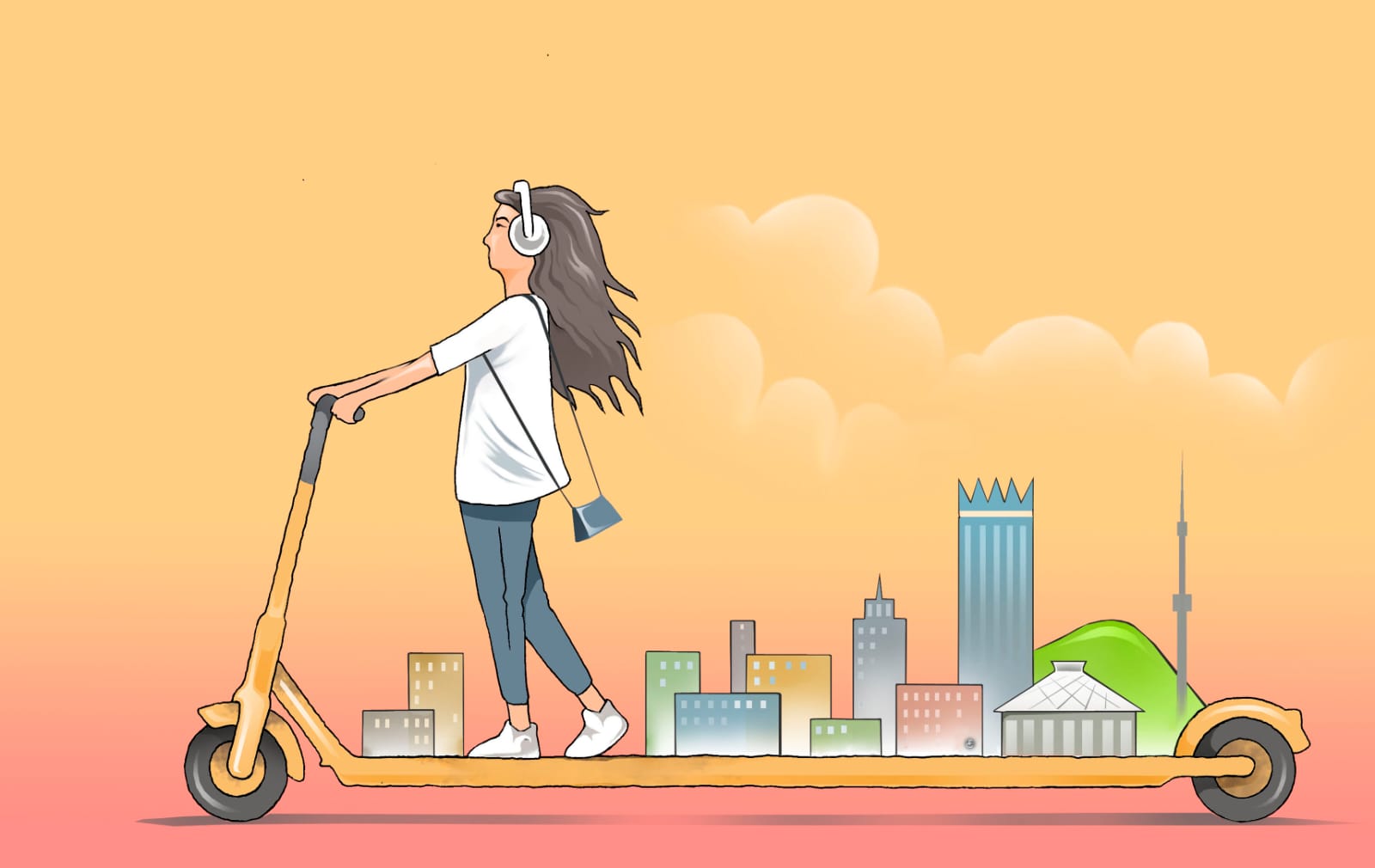 Самокатпен сайран сап...